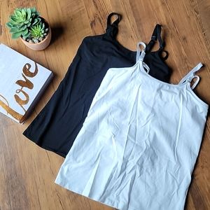 Nursing Black and White Camisole Tops